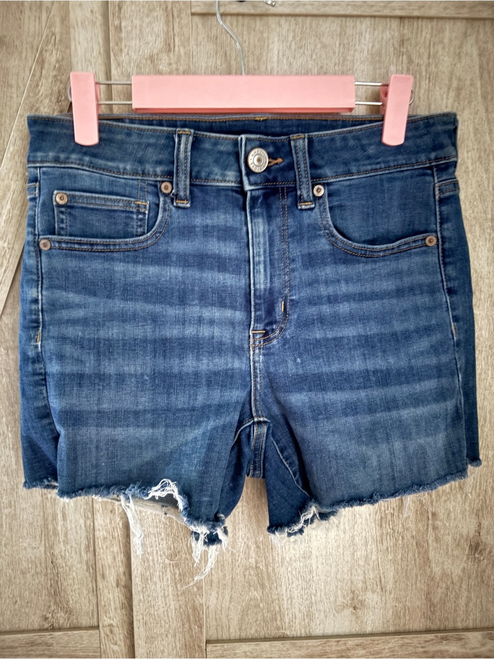 American Eagle Ne(X)t Level Stretch High-Rise Shortie Denim Shorts | 6
